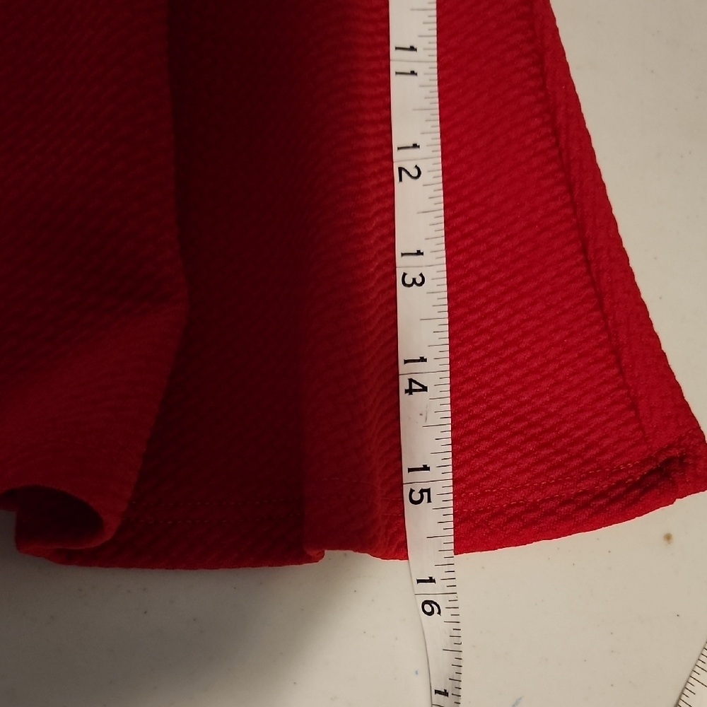 Klaxons Red Embellished Peplum Blouse Size Small Like New - Picture 6 of 7